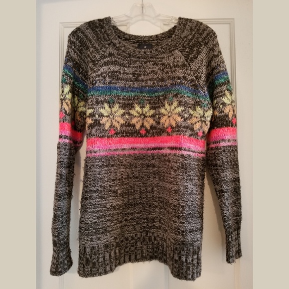 American Eagle Rainbow Snowflake Jegging Sweater M - Picture 4 of 8